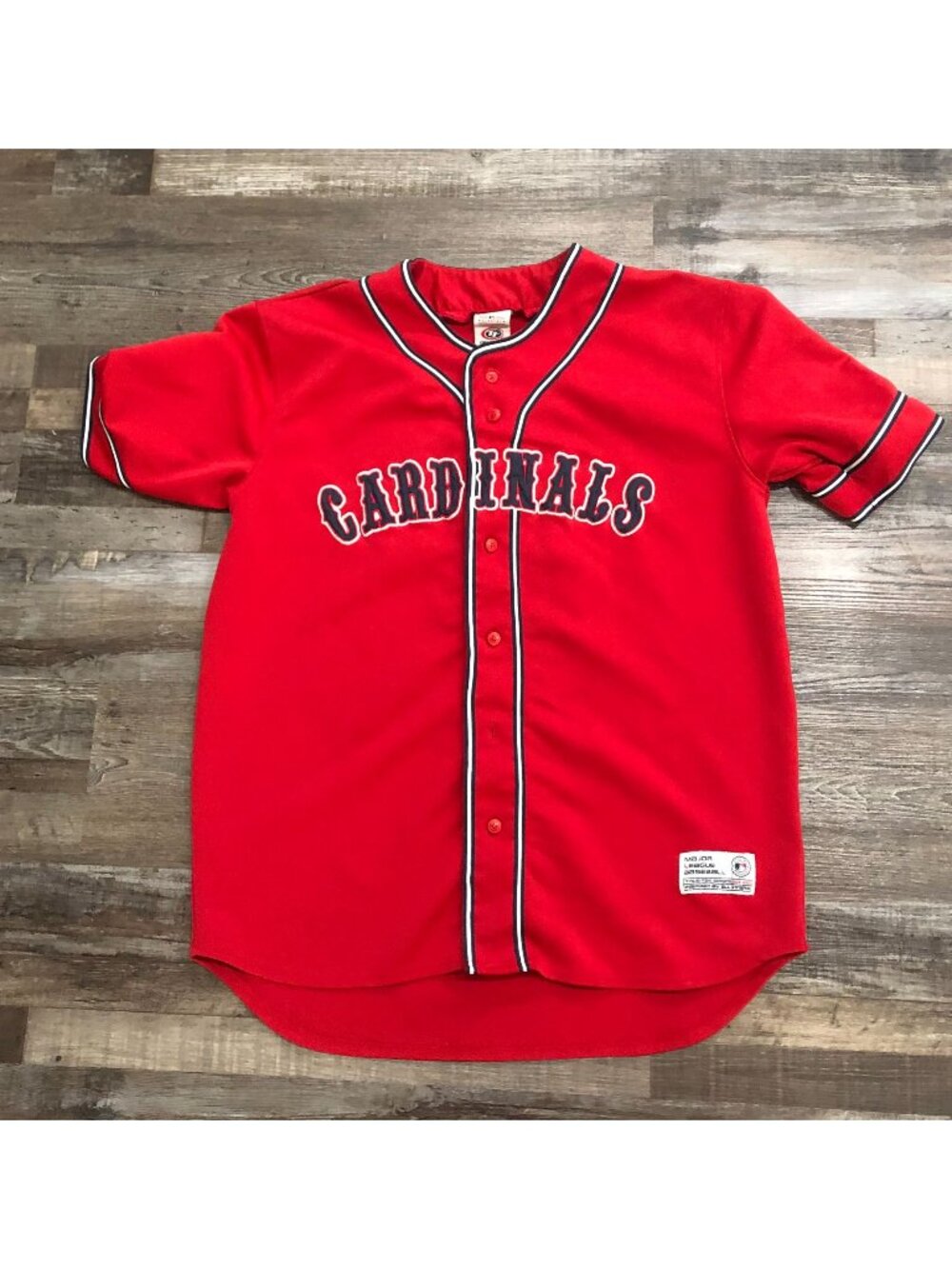 Vtg Vintage True Fan St. Louis Cardinals Mens Large Embroidered Button Up Jersey